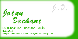 jolan dechant business card